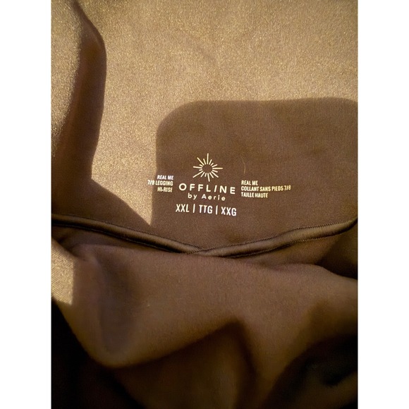 Aerie Real Me 7/8 Leggings Women's XXL Olive Green High Rise Stretch Yoga - Picture 4 of 7